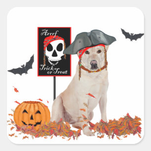Yellow Labrador Retriever Halloween Square Sticker
