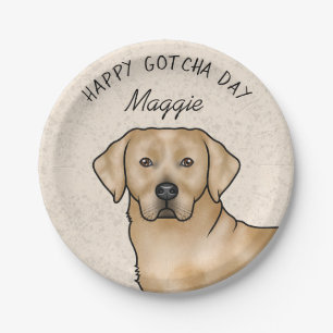 Yellow Labrador Retriever Happy Gotcha Day Paper Plate