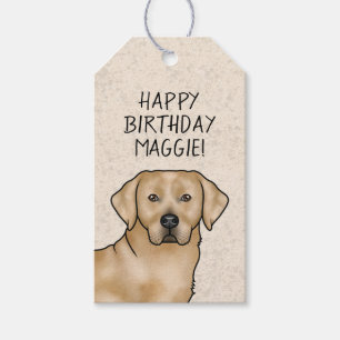 Yellow Labrador Retriever Lab Dog Happy Birthday Gift Tags