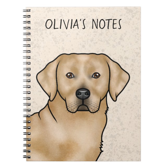 Yellow Labrador Retriever Lab Dog Head And Name Notebook (Front)