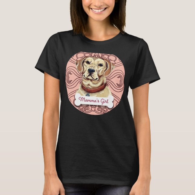 Yellow Labrador Retriever Mamma S Girl Pale Pink T-Shirt (Front)