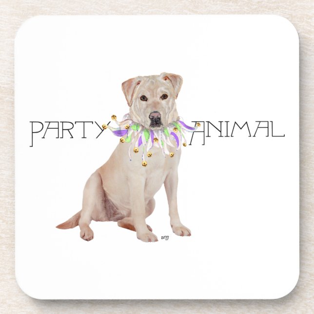 Yellow Labrador Retriever Party Coaster (Front)
