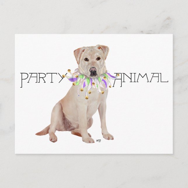 Yellow Labrador Retriever Party Invitation Postcard (Front)