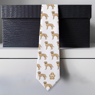 Yellow Labrador Retriever Pattern Custom Monogram Tie