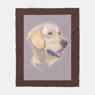 Yellow Labrador Retriever Portrait Fleece Blanket