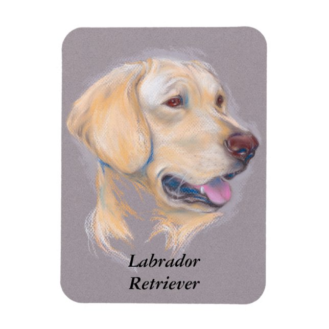 Yellow Labrador Retriever Portrait Magnet (Vertical)