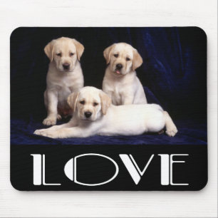 Yellow Labrador Retriever Puppy Dog Love Mouse Pad