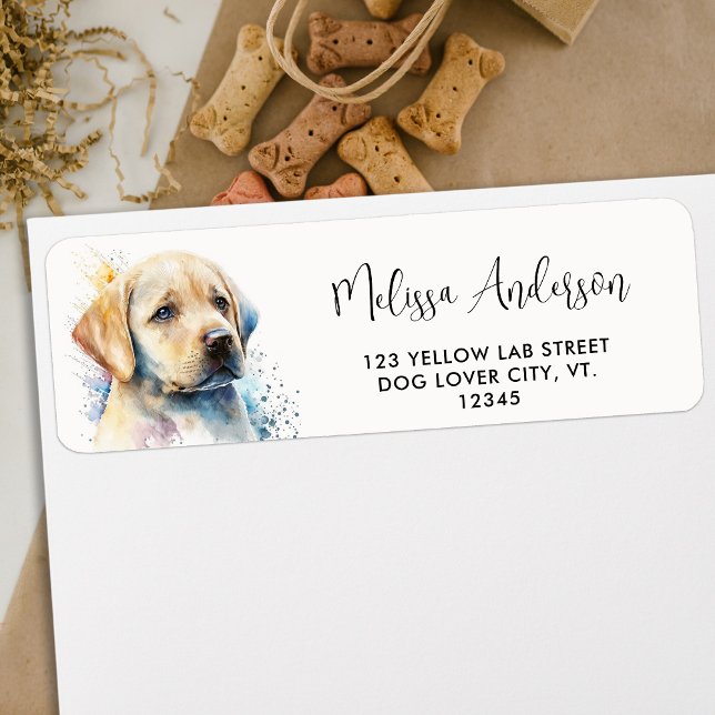 Yellow Labrador Retriever Puppy Dog Return Address Label (Creator Uploaded)