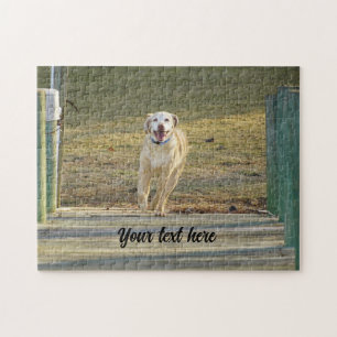 Yellow Labrador Retriever Running Jigsaw Puzzle