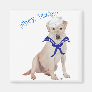 Yellow Labrador Retriever Sailor Magnet