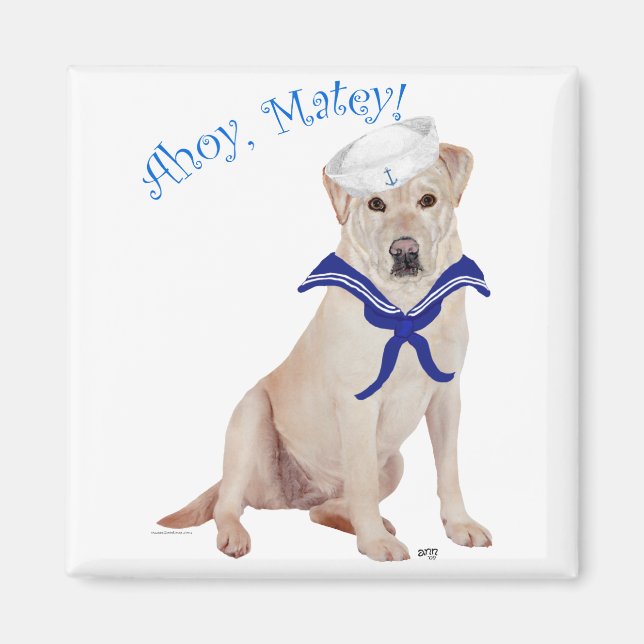 Yellow Labrador Retriever Sailor Magnet (Front)