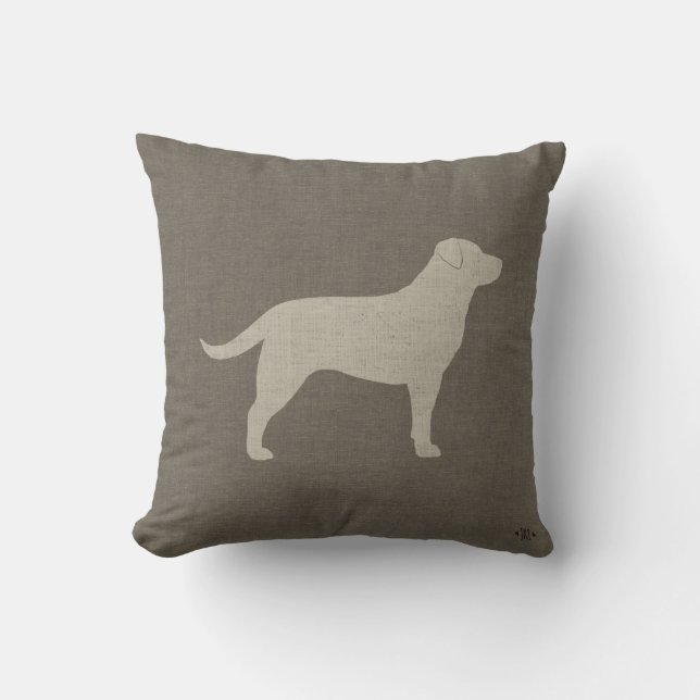 Yellow Labrador Retriever Silhouette | Dog Lover's Cushion (Front)