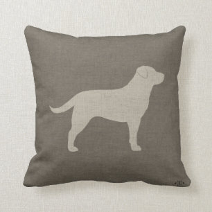 Yellow Labrador Retriever Silhouette   Dog Lover's Cushion