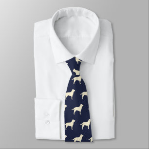 Yellow Labrador Retriever Silhouettes Pattern Tie