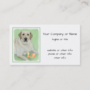 Yellow Labrador Retriever & Tennis Balls Painting Business Card
