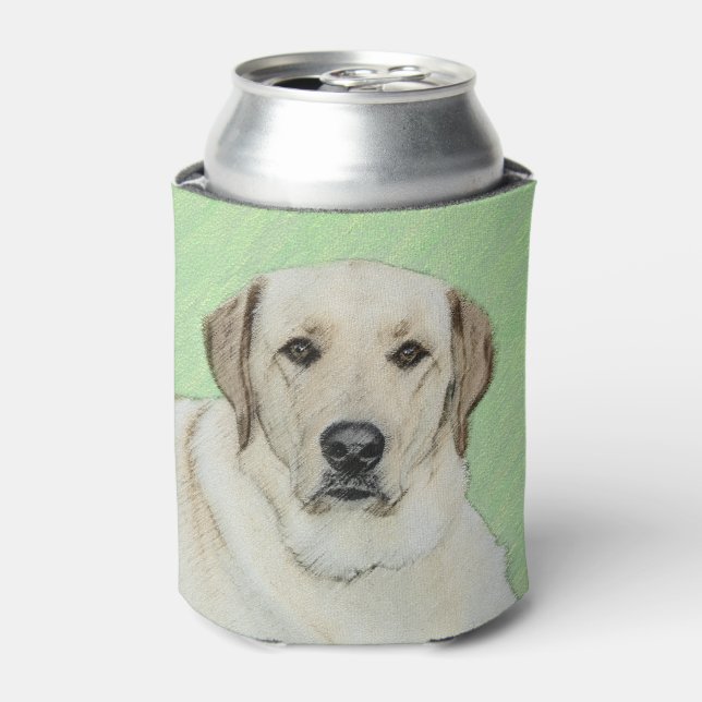 Yellow Labrador Retriever & Tennis Balls Painting Can Cooler (Can Front)
