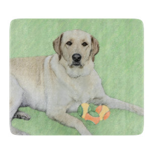 Yellow Labrador Retriever & Tennis Balls Painting Cutting Board