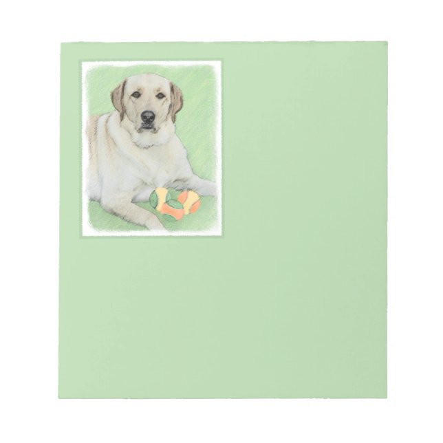 Yellow Labrador Retriever & Tennis Balls Painting Notepad (Front)