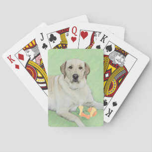 Yellow Labrador Retriever & Tennis Balls Painting Playing Cards