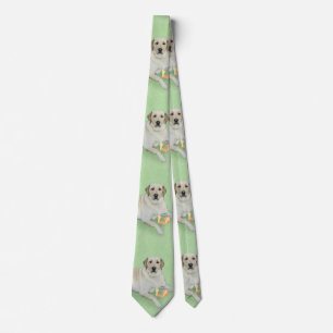 Yellow Labrador Retriever & Tennis Balls Painting Tie