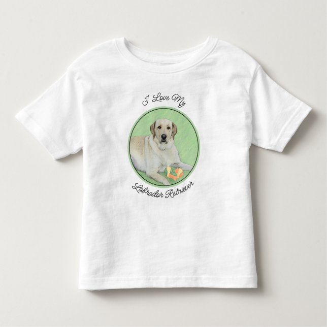 Yellow Labrador Retriever & Tennis Balls Painting Toddler T-Shirt (Front)