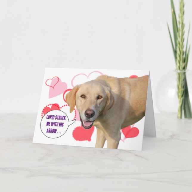 Yellow Labrador Retriever Valentine's Day Card (Front)