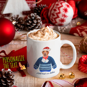 Yellow Labrador Retriever Wearing Ugly Sweater Coffee Mug