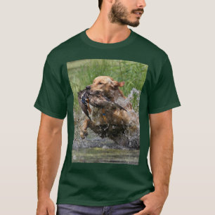 Yellow Labrador Retriever with Duck t-shirt