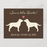 Yellow Labrador Retrievers Wedding Save the Date