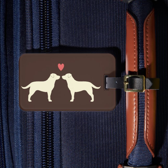 Yellow Labrador Retrievers with Heart Luggage Tag (Front Insitu 4)