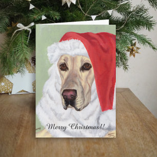 Yellow Labrador Santa Christmas Holiday Card