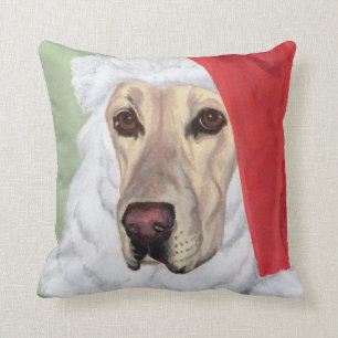 Yellow Labrador Santa Pillow