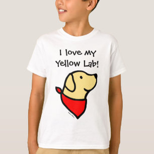 Yellow Labrador & Scarf Cartoon T-Shirt