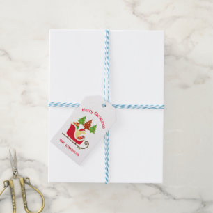 Yellow Labrador Silhouette Christmas Sleigh Gift Tags