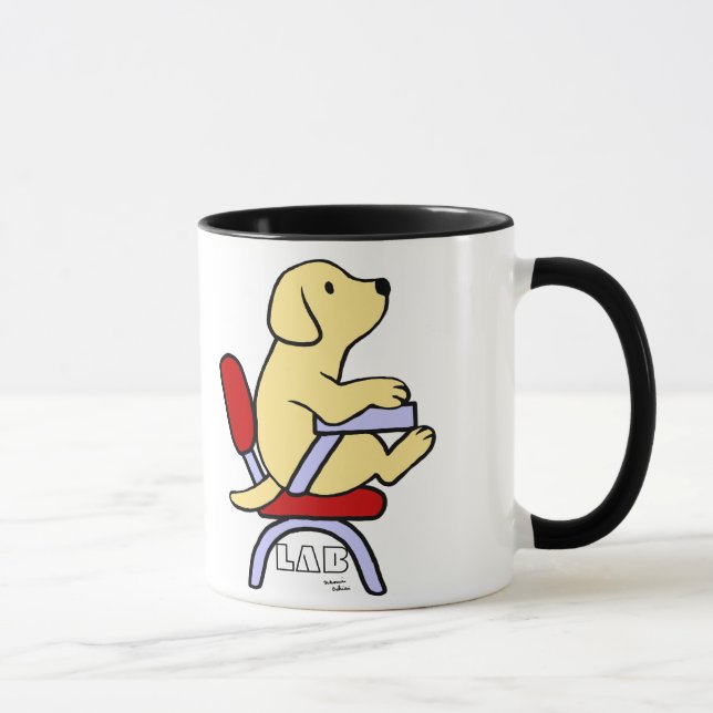 Yellow Labrador Student 1 Cartoon Mug (Right)