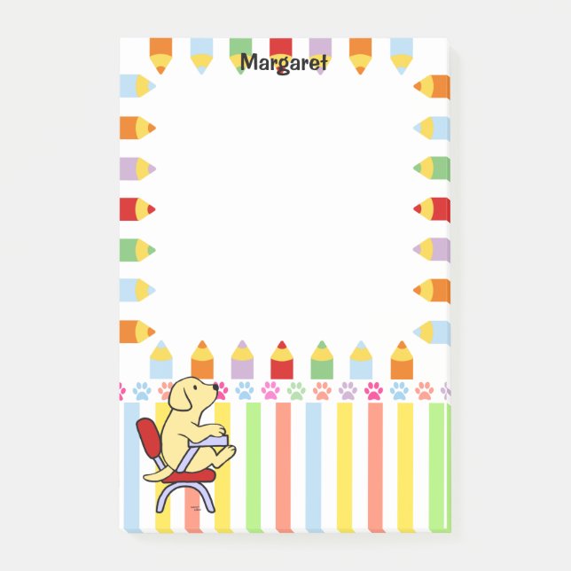 Yellow Labrador Student 1 Post-it Notes (Front)