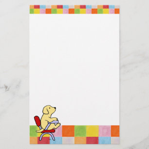 Yellow Labrador Student 1Mosaic Stationery