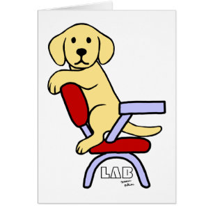 Yellow Labrador Student 3 Cartoon