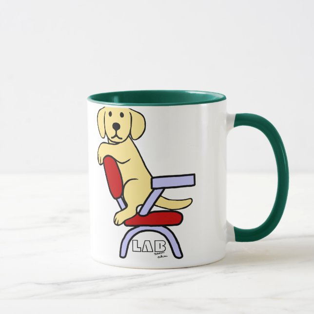 Yellow Labrador Student 3 Cartoon Mug (Right)