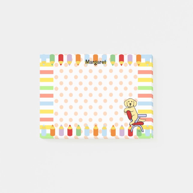 Yellow Labrador Student 3 Post-it Notes (Front)