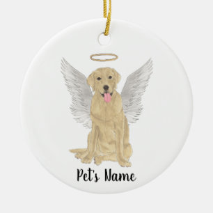 Yellow Labrador Sympathy Memorial Ceramic Ornament
