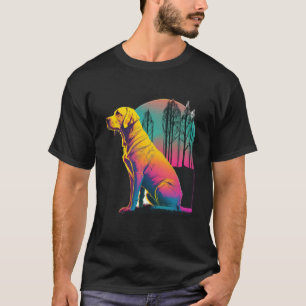Yellow Labrador Synthwave 80s Retrowave Aesthetic T-Shirt