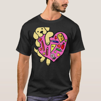 Yellow Labrador Teacher S Heart T-Shirt