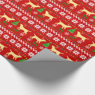 Yellow Labrador Ugly Christmas Pattern Wrapping Paper
