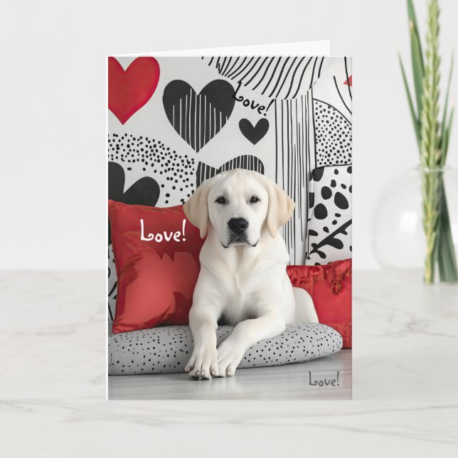 Yellow Labrador Valentine Card (Front)
