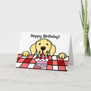 Yellow Labrador watching you Birthday Card