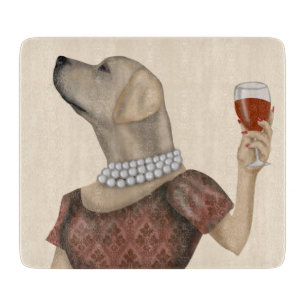 Yellow Labrador Wine Snob Cutting Board