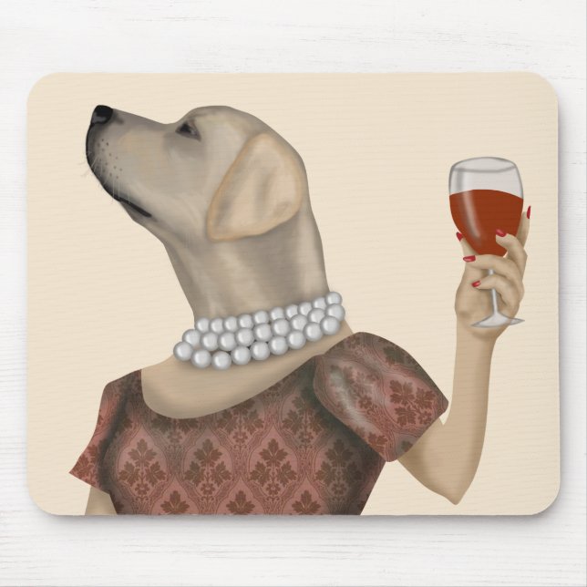 Yellow Labrador Wine Snob Mouse Pad (Front)