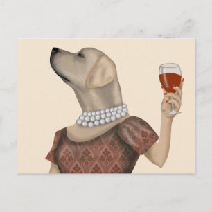 Yellow Labrador Wine Snob Postcard