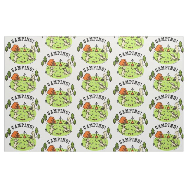 Yellow Labradors Camping Fabric (Fat Quarter)